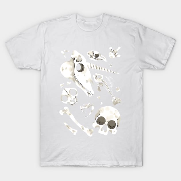 black Skulls and Bones - Wunderkammer T-Shirt by fabiomancini